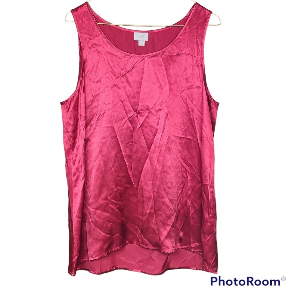J. Jill Woman’s Red Silk Basic Sleeveless Casual Tank Top Size Medium